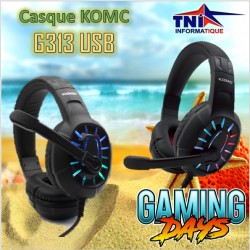 Casque Micro Gamer KOMC G306 Militaire USB - Vente en Ligne sur Las