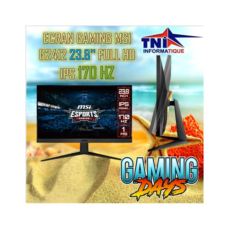 Ecran Gaming MSI G2412 23.8'' Full HD IPS 170Hz