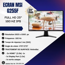 Ecran Gamer MSI G255F 25"...