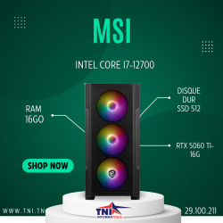 pc bureau msi i7-12700 16go...
